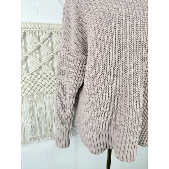 Aerie Oversized Chenille Turtleneck Sweater Womens Small Taupe Beige - Picture 4 of 8